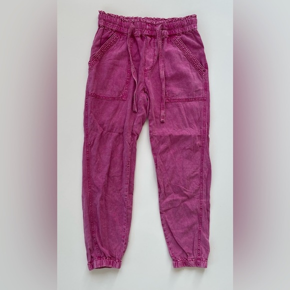 Anthropologie Women's Pink Rhys Utility Jogger LINEN Blend in Size XS - Picture 1 of 10